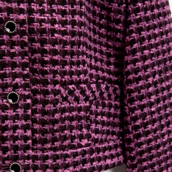 NWT Zara cropped tweed jacket |Zara houndstooth printed jacket Zara twee… - Picture 9 of 9